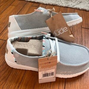 Hey Dude Sky Blue and White Casual Shoes